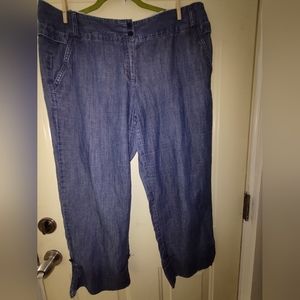 LANDS END WOMAN'S COTTON/LINEN BLEND WOMAN'S PANTS